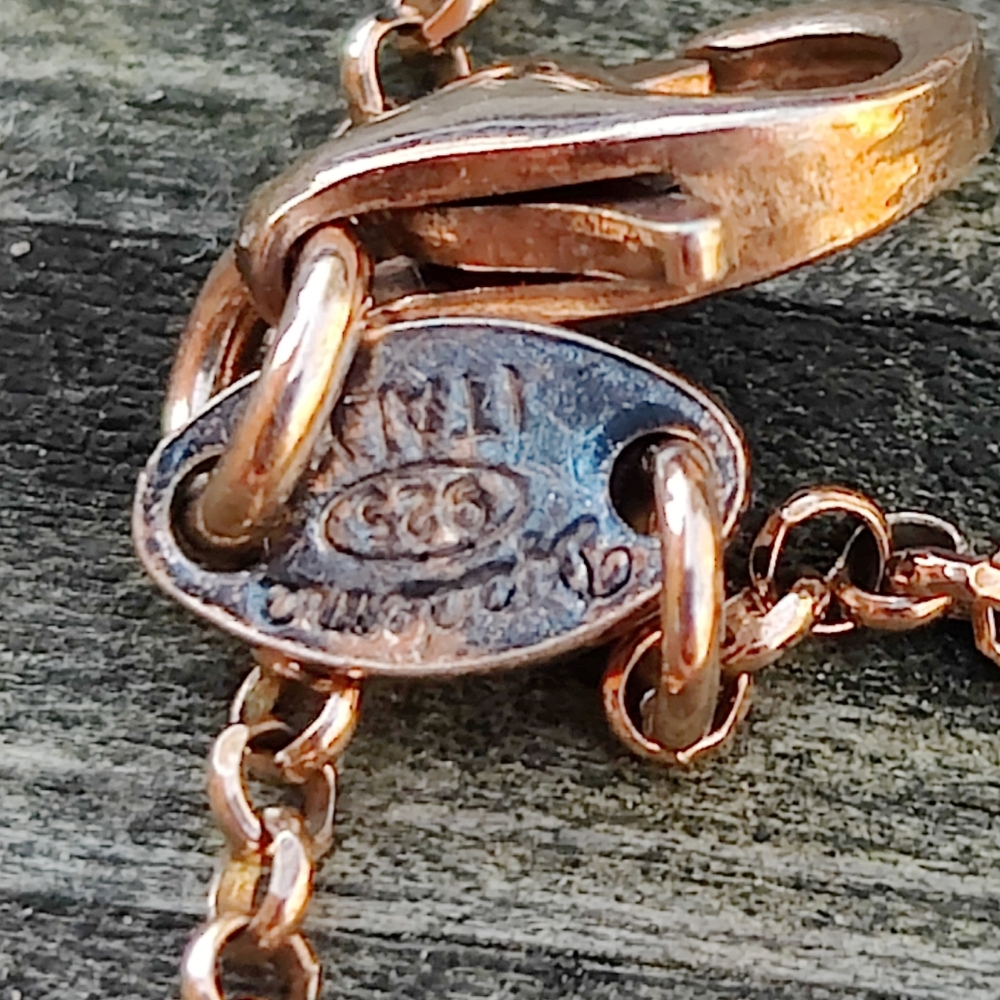 Long 35-in Rose Gold Vermeil Sterling Dyadema Italy Black Sapphire Necklace - Picture 8 of 8